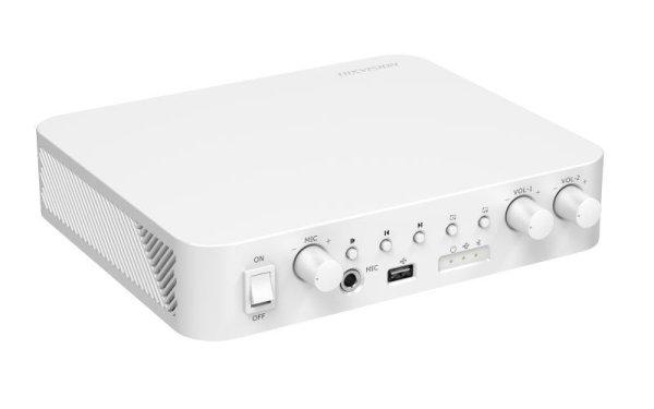 Hikvision DS-QAE0A60G1-VB Kétzónás, 100 V / 60 Wattos Hibrid hálózati
erősítő, 1 LAN porttal