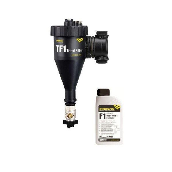 Fernox TF1 Total Filter mágneses iszapleválasztó 22mm-es csatlakozással +
Fernox F1 Filter Fluid Protector 500ml folyadék.