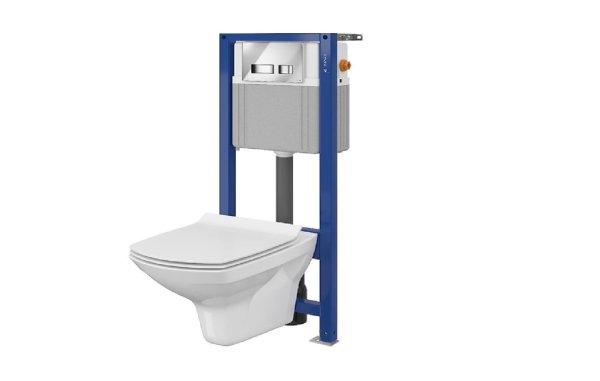 Cersanit 878 AQUA fali WC SZETT (AQUA 22 szerelőelem + MOVI fényes króm
nyomólap + CARINA perem nélküli fali WC + lecsapódásgátlós duroplast
ülőke)