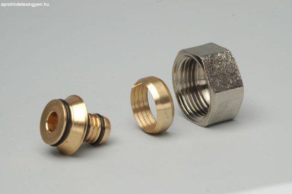 16x2-G3/4˝ UNI adapter alubetétes csőhöz, nikkelezett (Németh
Szerelvénygyártó)