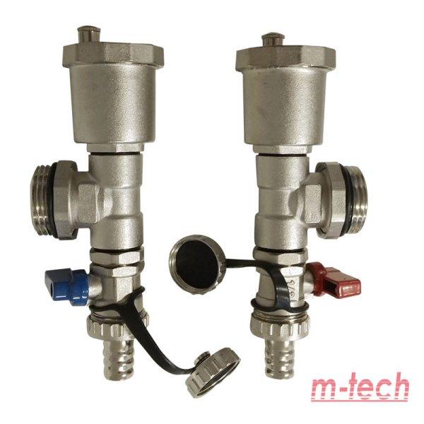 m-tech UniTherm osztóvégelem automata légtelenítővel és
töltő-ürítőcsappal, sárgaréz, krómozott, öntömítő, 1