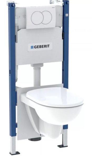 Geberit Duofix Basic szerelőelem, Selnova fali WC csésze ülőkével, Delta
fehér nyomólappal