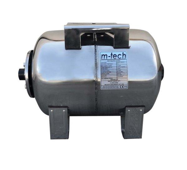 m-tech 24 L (10 bar) hidrofortartály, fekvő kivitel, AISI 304 INOX,
cserélhető EPDM membrán