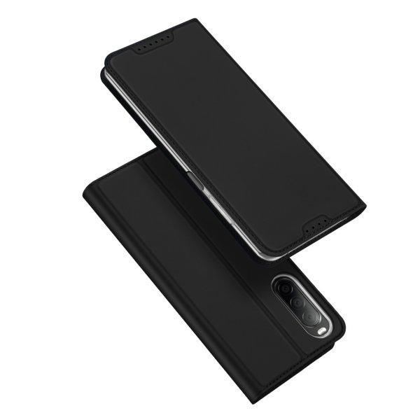 Dux Ducis Skin Pro Case for Sony Xperia 10 V flipes tok pénztárcával és
állvánnyal Fekete