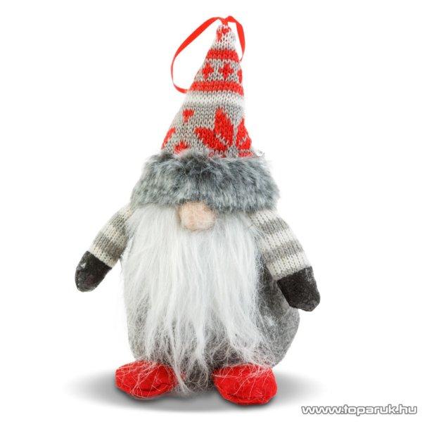 Karácsonyi skandináv manó dekoráció, skandináv mintás sapkával, 20 cm
magas (58348)