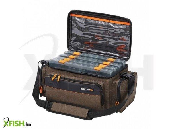 Savage Gear System Box Bag L Pergető Táska 4 Dobozzal 24x47x30cm 18 L