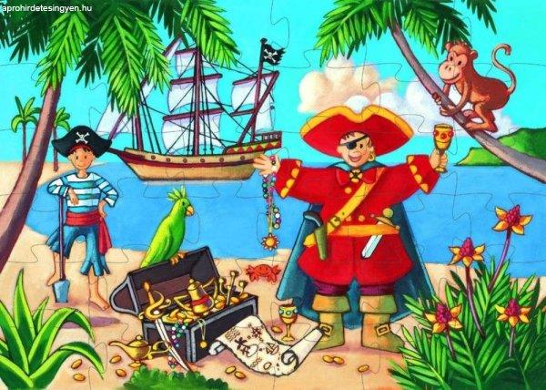 A kalózok csodálatos kincsei, 36 db-os formadobozos puzzle - The pirate and
his treasure - 36pcs - Djeco