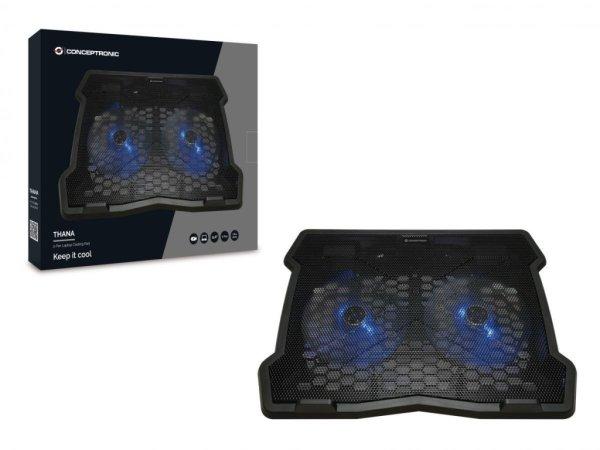 Conceptronic THANA06B 2-Fan Laptop Cooling Pad Black