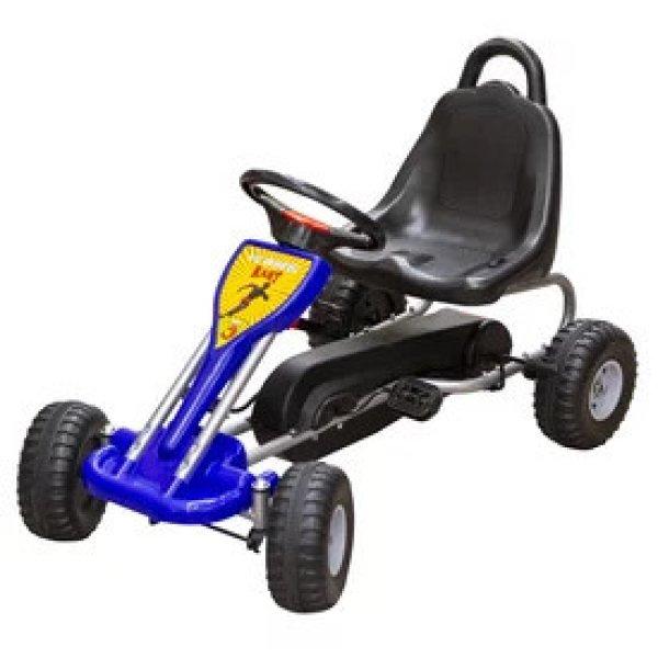 Pedálos kék verseny gokart - 30 kg teherbírású