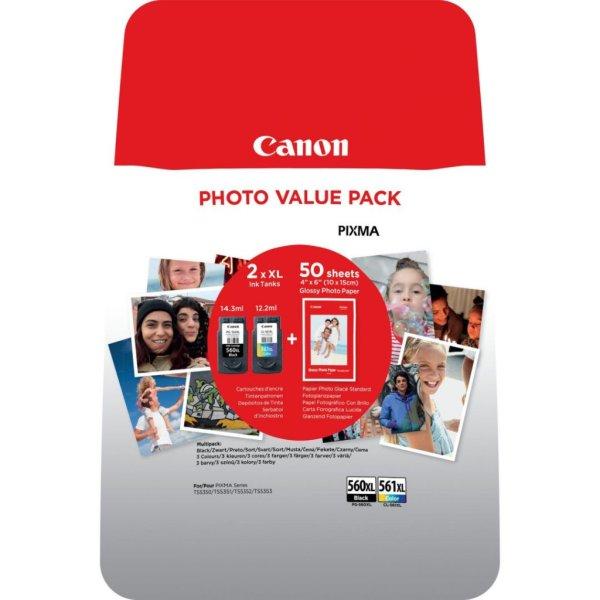 Canon PG-560 XL + CL-561 XL Multipack tintapatron + 50db GP-501 Glossy Photo
Paper