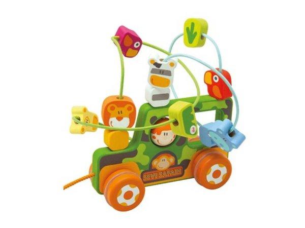 Sevi Infant Toys fa játék - Szafari labirintus kerekekkel