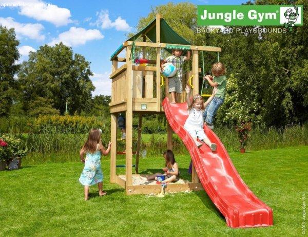 Kerti játszótér - Jungle Gym Lodge játszótorony csúszdával és ajándék
vágással