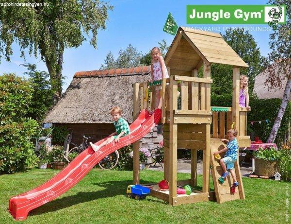 Kerti játszótér - Jungle Gym Cubby játszótorony csúszdával és ajándék
vágással