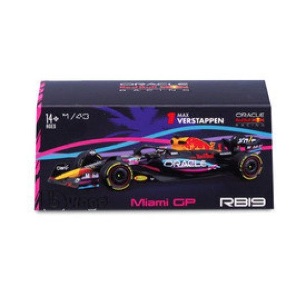 Bburago 1/43 F1 versenyautó - Red Bull RB19 (With helmet) Miami Version (#1(Max
Verstappen)