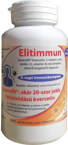 Elitimmun quercefit kvercetin, c-vitamin, cink, szelén, d3-vitamin és réz
tartalmú étrend-kiegészítő kapszula 60 db