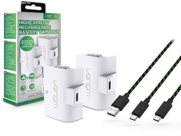 Venom VS2874 XboxSeries S/X&One fehér magas kapacítású (1100mAh) akkucsomag
(2 db) +3m töltőkábel