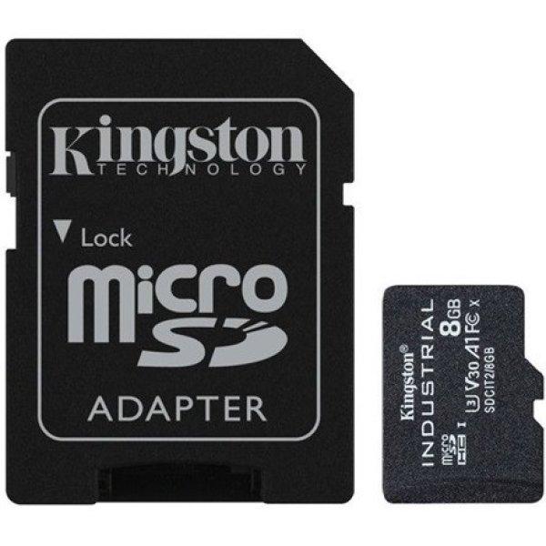 Kingston 8GB Industrial UHS-1 Class10 U3 V30 A1 vízálló microSDHC
memóriakártya