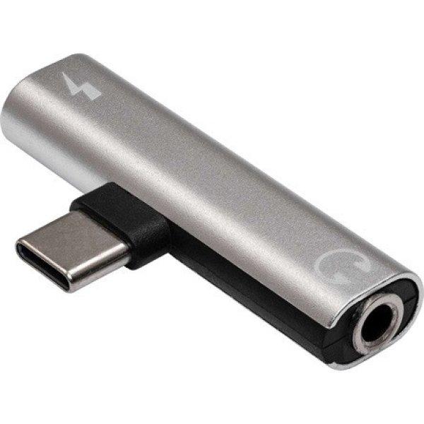 Akyga AK-AD-71 USB-C -> 1db Jack stereo 3,5mm (3pin) 1db USB-C M/F adapter
ezüst