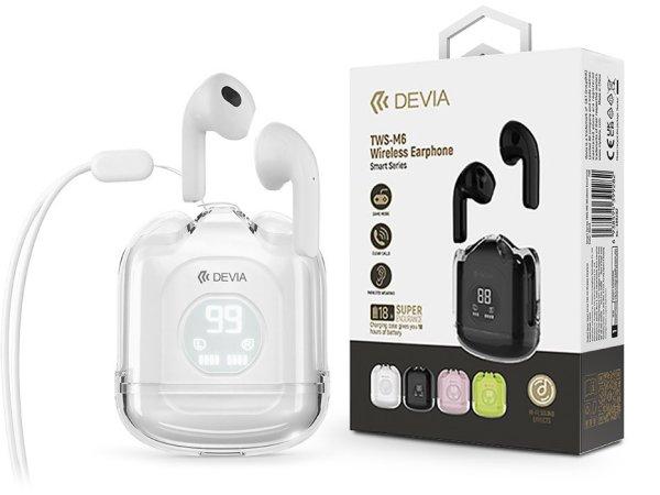 Devia TWS Bluetooth sztereó headset v5.3 + töltőtok - Devia TWS-M6 Wireless
Earphone with Charging Case - fehér