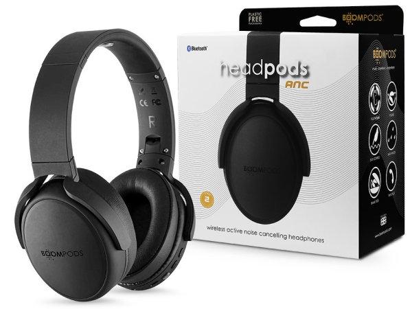 Boompods Wireless Bluetooth sztereó fejhallgató beépített mikrofonnal -
Boompods Headpods ANC Wireless Headphones - fekete