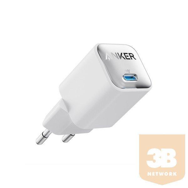 ANKER Hálózati Töltő, 511 Nano, 30W USB-C, EU, fehér - A2147G21