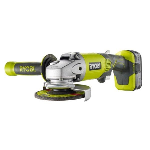 Ryobi 18V One Plus™ 115mm-es sarokcsiszoló, 1x 4,0Ah akkumulátor, töltő -
R18AG-140S