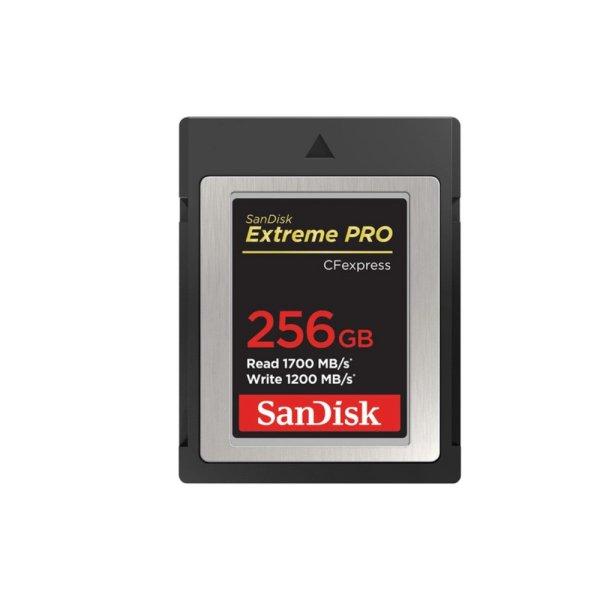 SanDisk CFEXPRESS EXTREME PRO® kártya 256GB, Type B, 1700MB/s, 1200MB/s,
(186486)