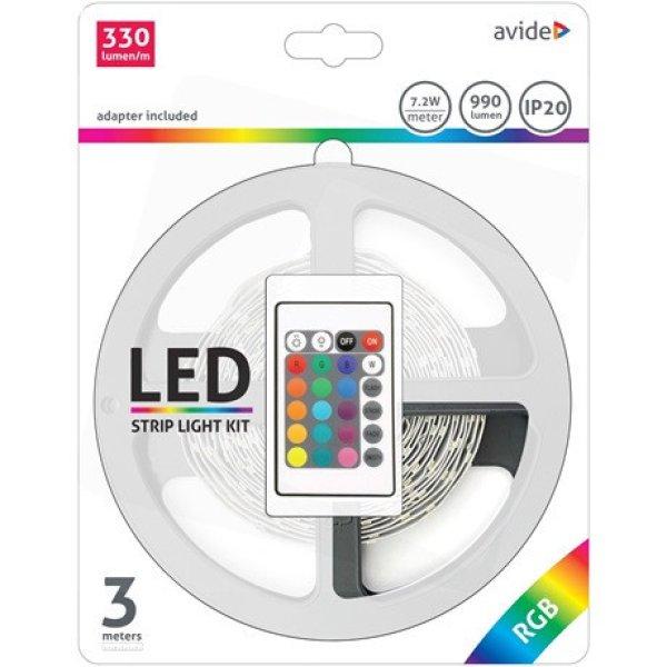 Avide ABLSBL12V5050-30RGB led szalag bliszter 12v 7.2w smd5050 30led/m rgb ip20
3m