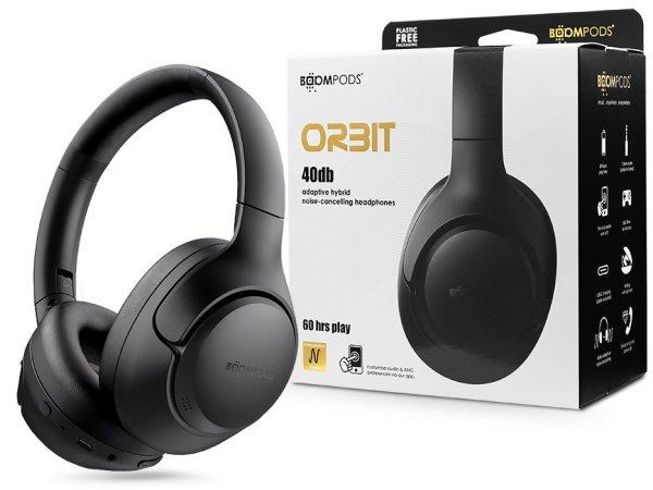 Boompods Wireless Bluetooth sztereó fejhallgató beépített mikrofonnal -
Boompods Orbit ANC Wireless Headphones - fekete