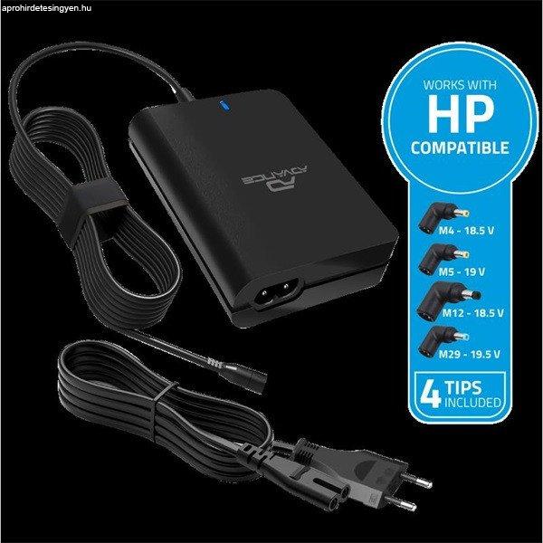 Advance Notebook töltő - Universal Charger for HP Laptops (90W, 5 csatlakozó,
automata feszültség érzékelés, fekete)