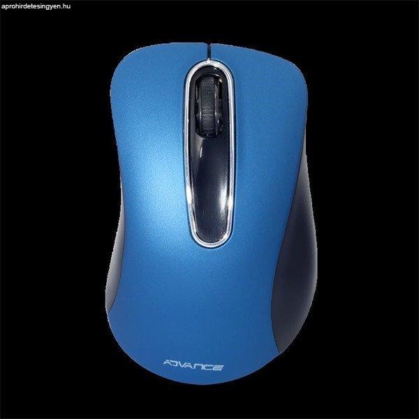 Advance Egér vezeték nélküli - SHAPE 3D (1600 DPI, 3 gomb, ergonomikus,
kék)