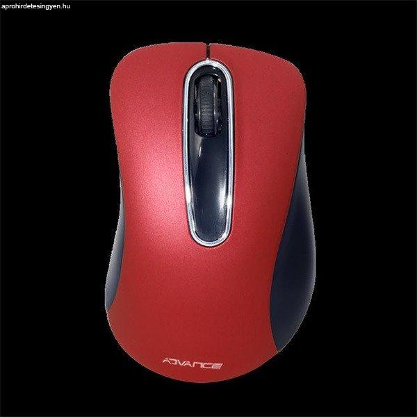 Advance Egér vezeték nélküli - SHAPE 3D (1600 DPI, 3 gomb, ergonomikus,
piros)