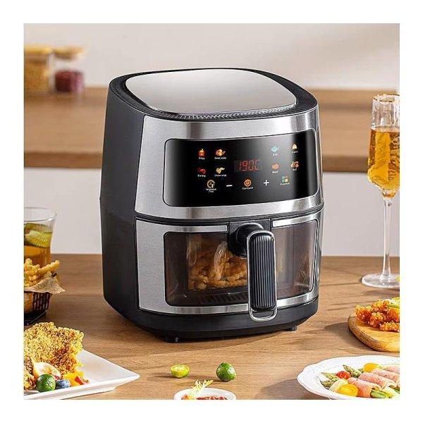 Kimiyo air fryer, olaj nélküli forrólevegős sütő betekintőablakkal, 8
literes, 2400W, fekete