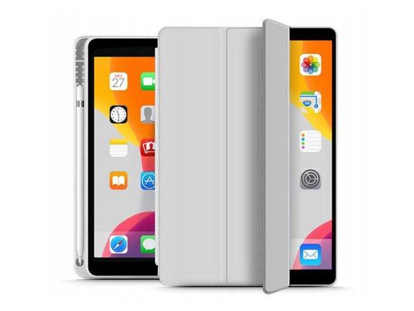 Apple iPad 10.2 (2019/2020/2021) tablet tok (Smart Case) on/off funkcióval,
Apple Pencil tartóval - Tech-Protect - szürke (ECO csomagolás)