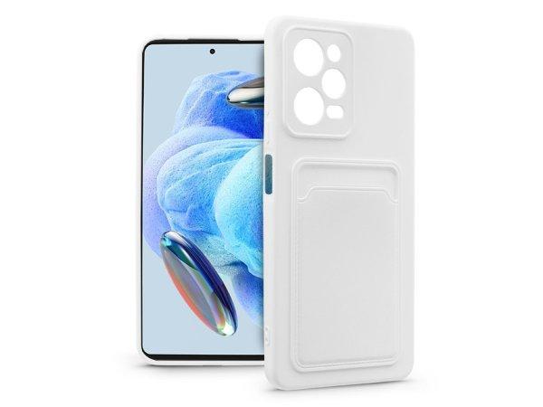 Xiaomi Redmi Note 12 Pro 5G/Poco X5 Pro 5G szilikon hátlap kártyatartóval -
Card Case - fehér