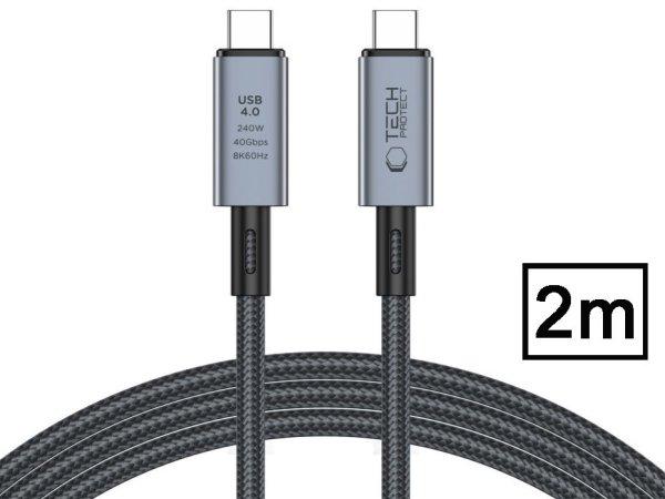 Tech-Protect USB Type-C - USB Type-C adat- és töltőkábel - Tech-Protect
Ultraboost USB 4.0 / 8K / 40 Gbps / PD240 Cable - 240W - szürke