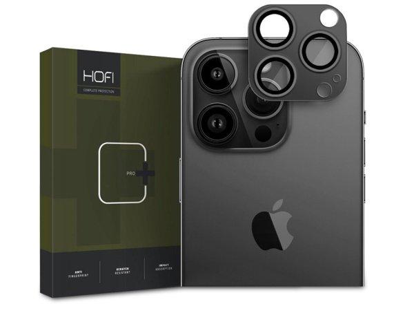 HOFI FullCam Pro+ hátsó kameralencse védő edzett üveg + alu kameravédő
borító - Apple iPhone 15 Pro/15 Pro Max - fekete