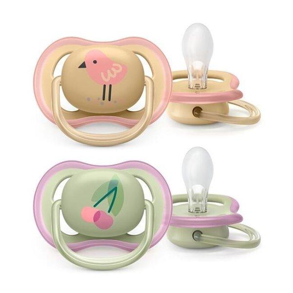 Philips Avent Ultra Air 2 db-os játszócumi (0-6 hónap) - Cseresznye és
madárka