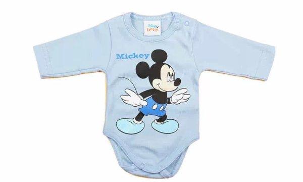 AB Hosszú ujjú pamut body - Kék - Mickey egér (80)