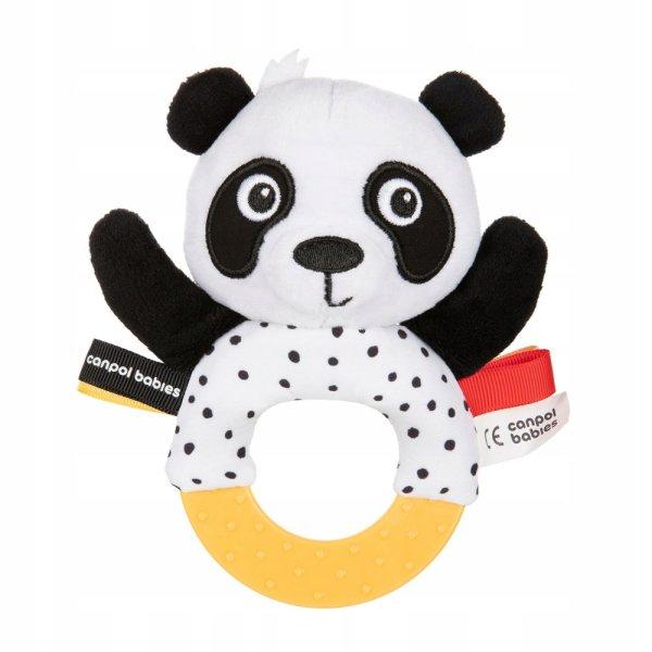 Canpol Babies Szenzorikus plüss csörgő - Panda