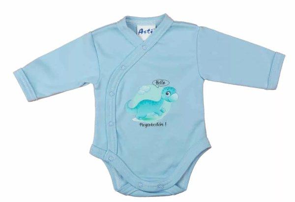 ABR Hosszú ujjú elől patentos pamut body - Kék - Hello Megérkeztem! (44)