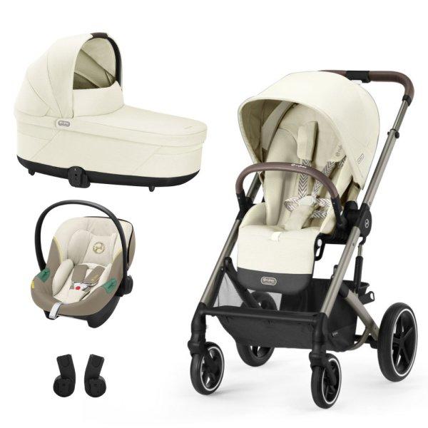 CYBEX Gold Balios S Lux TPE B 3in1 sport babakocsi Cot S Lux mózeskosár és
Aton S2 hordozó - Seashell Beige