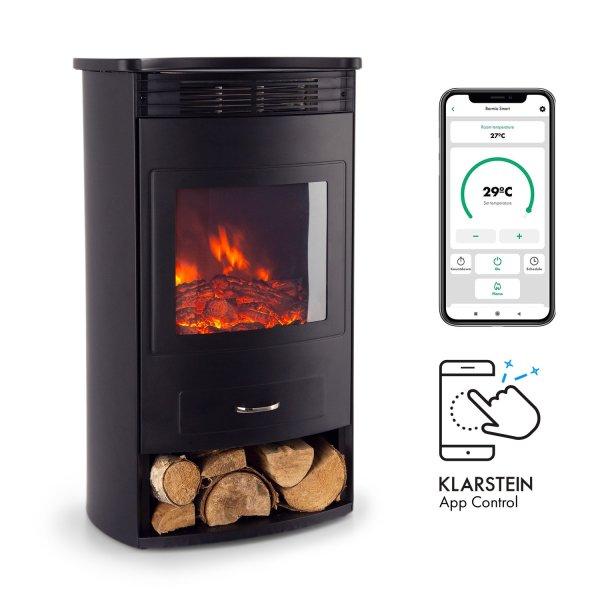 Klarstein Bormio Smart, elektromos kandalló, 950/1900 W, termosztát, heti
időzítő, fekete