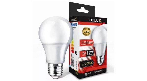 Zelux Led Globe A60 12W E27 3000K Gömb Izzó