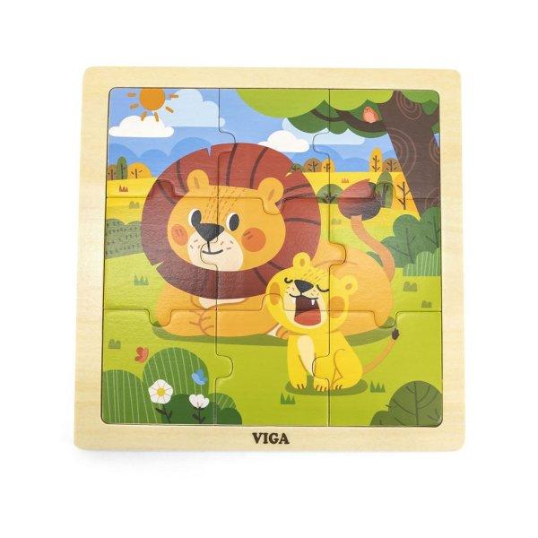 Fa képes kirakó puzzle Viga 9 db Lion