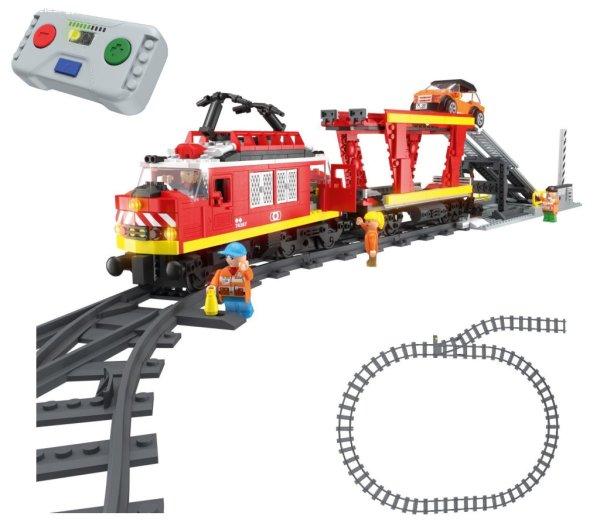 PlayTive Clippys Freight Train 753 részes tehervonat építőkocka készlet,
világító, távirányítós, elemes vonat 2.5m sínpályával, rámpával és
1 db autóval