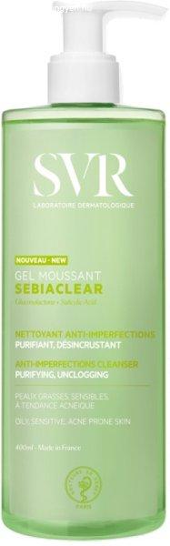 SVR Tisztító gél zsíros és pattanásos bőrre
Sebiaclear (Anti-Blemishes Cleanser) 400 ml