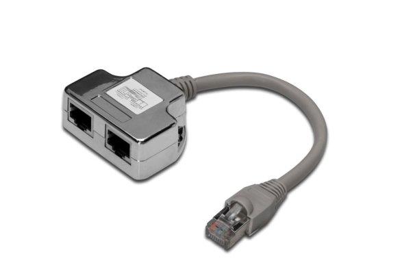 Digitus RJ45/2 x RJ45, 0,19 m hálózati elosztó Silver