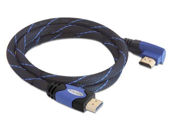 DeLock Cable High Speed HDMI with Ethernet – HDMI A male > HDMI A male
angled 4K 1m