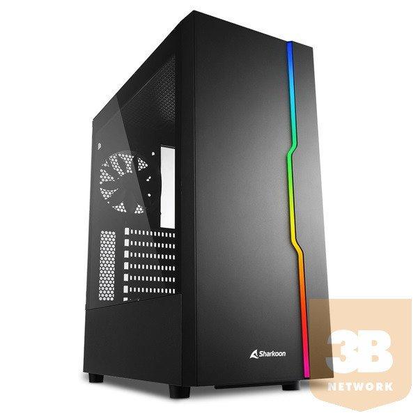 Sharkoon Számítógépház - RGB Slider (fekete; üveg oldal; alsó táp; ATX;
6x120mm; 2xUSB3.0; 1xUSB2.0; I/O)